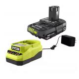 Ryobi - ONE+ 18V Lithium-Ion 2.0 Ah Compact Battery and Charger Starter Kit