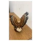 Detailed Bald Eagle with Nest Figurine on Wooden Base