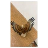 Detailed Bald Eagle with Nest Figurine on Wooden Base