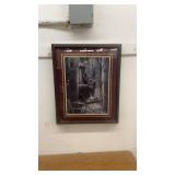 Framed Wildlife Artwork Featuring Deer in Forest