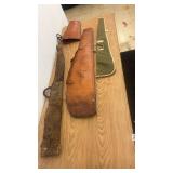 Set of 4 Vintage Rifle and Shotgun Soft Cases Leather and Canvas