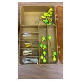 Two Vintage Tackle Boxes with Fishing Lures and Accessories