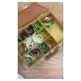 Two Vintage Tackle Boxes with Fishing Lures and Accessories