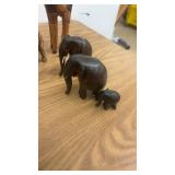 African Animal Wood Carvings and Framed Folk Art Set