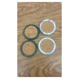 Set of 4 Marble and Stone Coasters with Cork Inserts