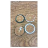 Set of 4 Marble and Stone Coasters with Cork Inserts
