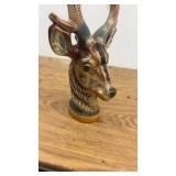 Collection of Vintage Ceramic Decanters Including Deer and Fish Designs