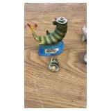 Collection of Vintage Ceramic Decanters Including Deer and Fish Designs