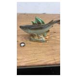 Collection of Vintage Ceramic Decanters Including Deer and Fish Designs