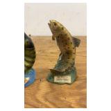 Collection of Vintage Ceramic Decanters Including Deer and Fish Designs