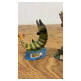 Collection of Vintage Ceramic Decanters Including Deer and Fish Designs