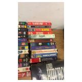 Large Collection of Vintage VHS Tapes Including Hitchcock, Dean Martin, Jaws, and More