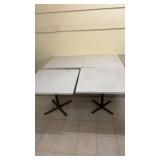 Set of 4 Square Commercial Dining Tables with Metal Bases