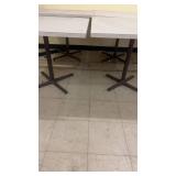 Set of 4 Square Commercial Dining Tables with Metal Bases
