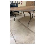 Large Round Folding Banquet Table with Metal Legs