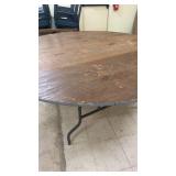Large Round Folding Banquet Table with Metal Legs