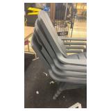 Set of 4 Gray Plastic Adirondack Patio Chairs