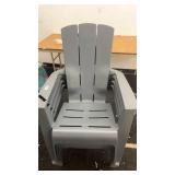 Set of 4 Gray Plastic Adirondack Patio Chairs