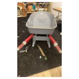 ACE Dual-Wheel Poly Wheelbarrow with Metal Frame