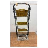 Used Folding Rolling Step Ladder with Yellow Steps