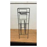 Metal Wine Rack with Glass Holder and Bottle Storage