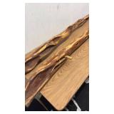 Pair of Rustic Carved Wooden Walking Sticks