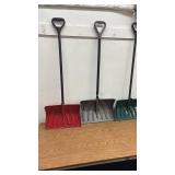 Set of 3 Heavy Duty Snow Shovels with Plastic Handles