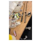 Fishing Bundle with 2 Rods, Reels, and Assorted Tackle Boxes