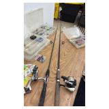 Fishing Bundle with 2 Rods, Reels, and Assorted Tackle Boxes