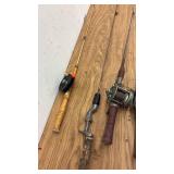 Collection of 5 Vintage Fishing Rods with Reels