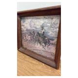 Framed Western Cowboy Print with Wooden Frame