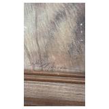 Framed Wildlife Art Print Featuring Deer by S. Larson, Dated 1978