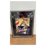 Framed Autographed Basketball Photo Featuring Mark Madsen