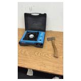 Coleman Portable Single Burner Gas Stove and Small Hatchet