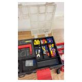 Toolbox and Organizer Set with Electrical Connectors, Tools, and Hardware