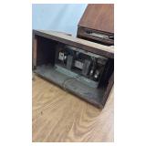 Lot of 2 Vintage Wooden Tube Radios and Turntable Console