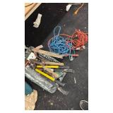 Assorted Power Tools, Hand Tools, Extension Cords, and Air Tank Lot