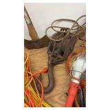 Assorted Power Tools, Hand Tools, Extension Cords, and Air Tank Lot
