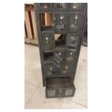 Vintage U.S. Postal Brass Mailbox Bank Cabinet with 20 Compartments
