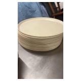 Set of 10 Beige Ceramic Dinner Plates 12 Inch Diameter