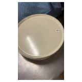 Set of 10 Beige Ceramic Dinner Plates 12 Inch Diameter