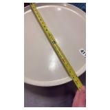 Set of 10 Beige Ceramic Dinner Plates 12 Inch Diameter