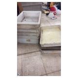Set of Commercial Plastic Food Service Bins and Trays