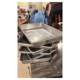 Lot of Commercial Aluminum Baking and Roasting Pans