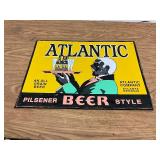 Atlantic Oil Gasoline Embossed Metal Sign