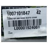 TAMKO Pallet of 42 Bundles of- 12-1/4 x 12 Hip and Ridge Rustic Cedar Hip and Ridge Cap Roofing Shingles (33.3 lin. ft. Per Bundle) Retail Value of $2,519