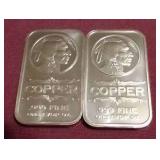 (2) 1 oz Copper Bars