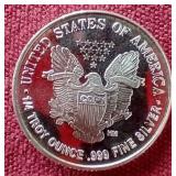 American Silver Eagle Style 1/4 oz Silver Round