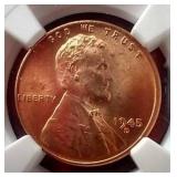 1945-D Wheat Penny - NGC MS65 RD
