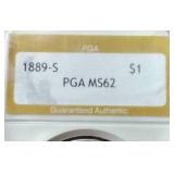 1889-S Morgan Dollar - PGA MS62 - Key Date!